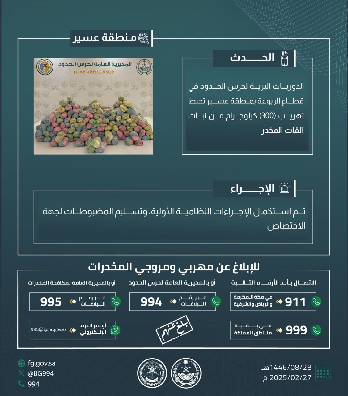 القبض على مواطن وإحباط محاولة تهريب مواد مخدرة