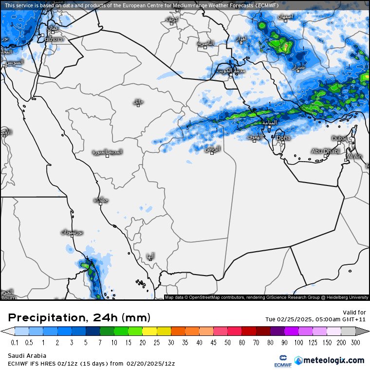 أمطار متوقعة على الرياض والشرقية قبل وصول الموجة الباردة