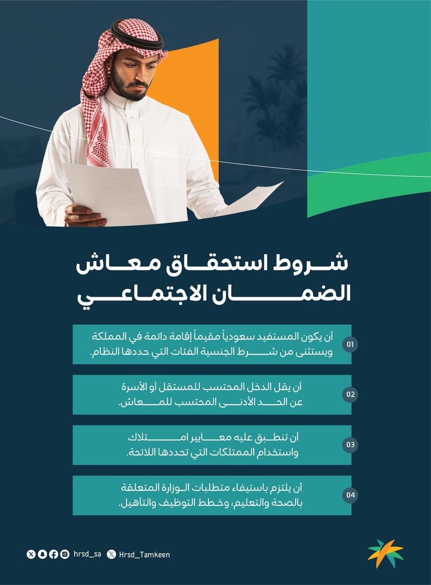 شروط استحقاق معاش الضمان الاجتماعي