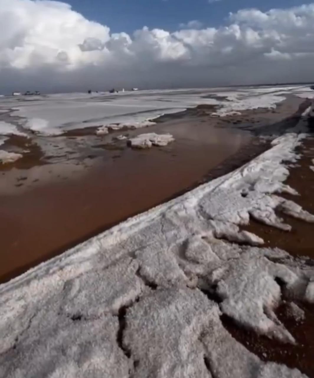 الثلوج تكسو بردية مفرق صخبيرة في المدينة المنورة.. فيديو