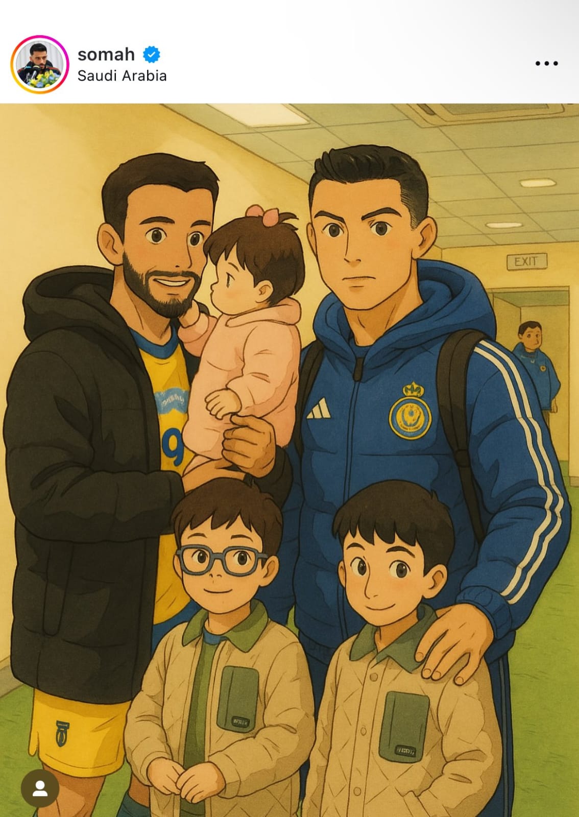 عمر السومة يشارك في تريند الأنمي بصورة مميزة مع كريستيانو رونالدو