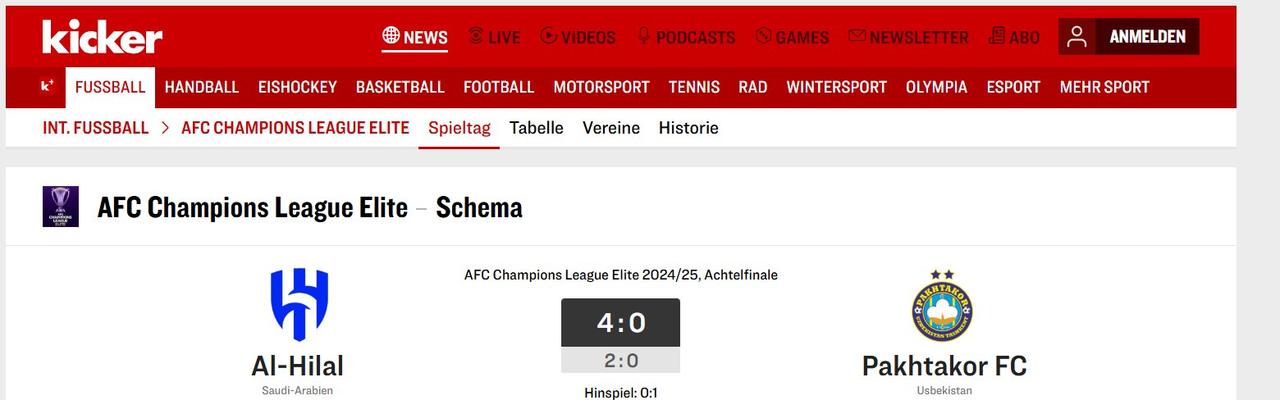 الصحف العالمية تتغنى باسم الهلال: الزعيم يعذب باختاكور.. صور