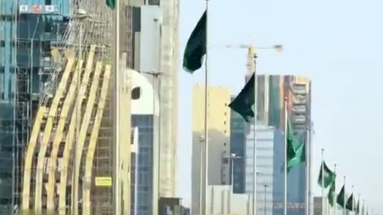 الرياض تتزين بالعلم السعودي احتفاء بيوم العلم الوطني .. فيديو