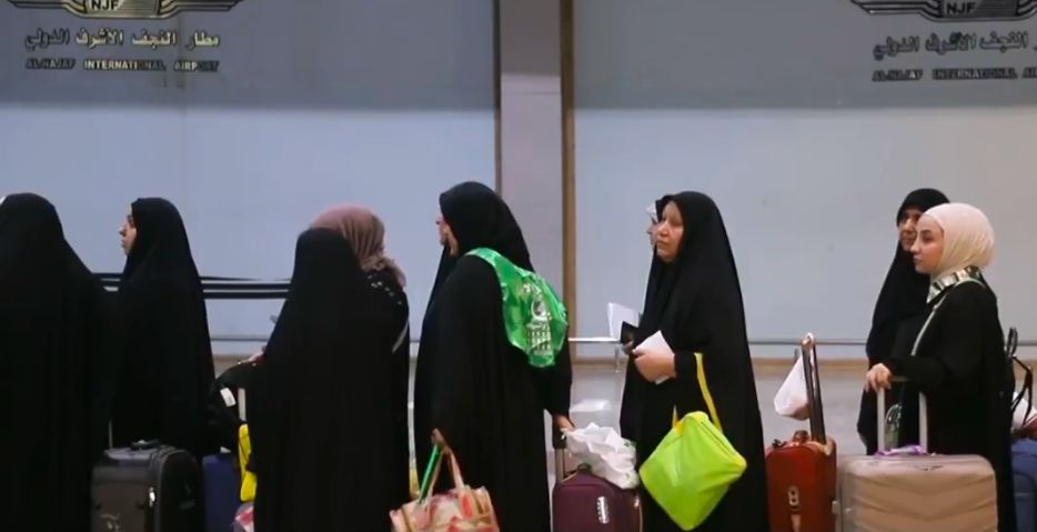 انطلاق أول رحلة جوية مباشرة بين النجف والمدينة المنورة.. فيديو