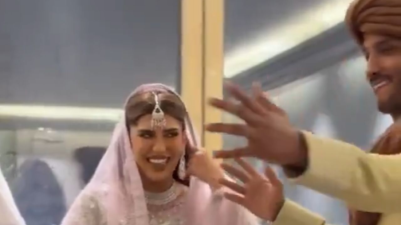 هزازي وهديل يحتفلان بزفافهما وسط أجواء سعودية وباكستانية. فيديو