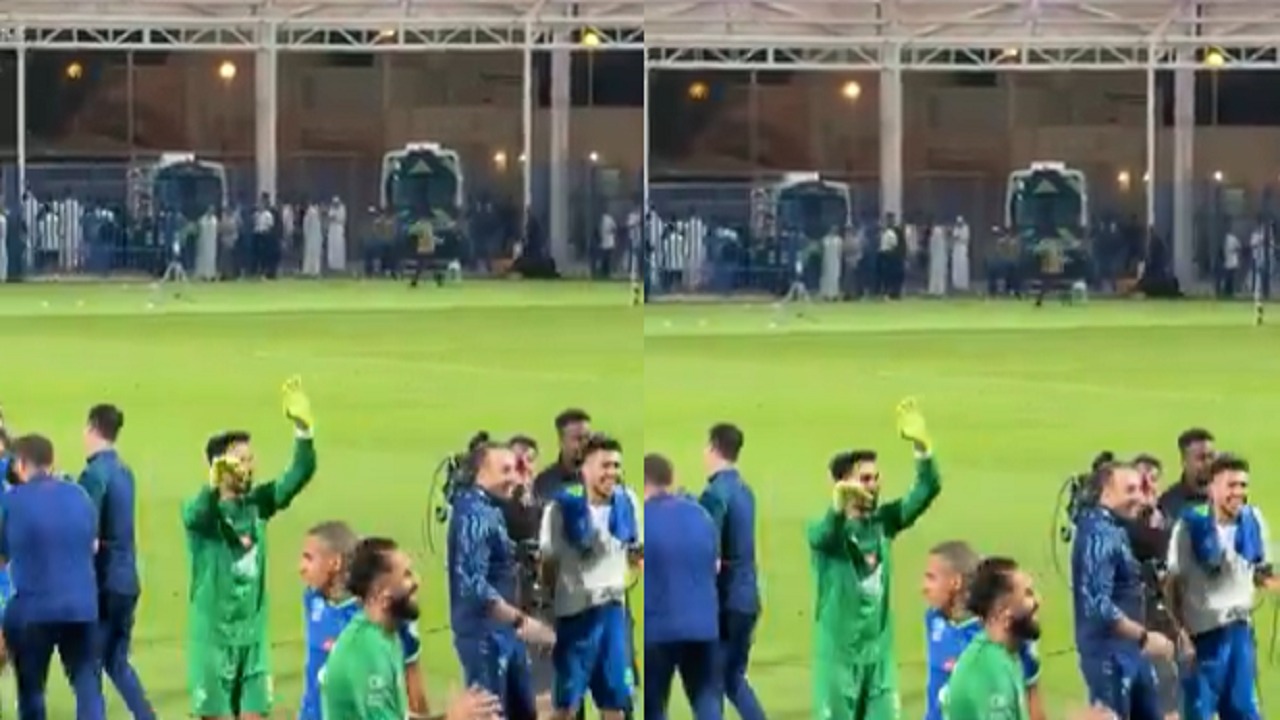 احتفال حارس الفتح بعد الفوز على الاتحاد .. فيديو