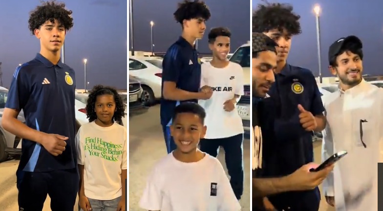 كريستيانو جونيور يلفت الأنظار بطوله خلال التصوير مع الجمهور..فيديو