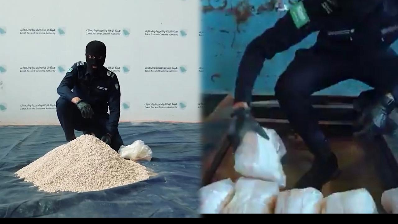 هيئة الزكاة تحبط 5 محاولات لتهريب أكثر من 240 ألف حبة من الإمفيتامين المخدر.. فيديو