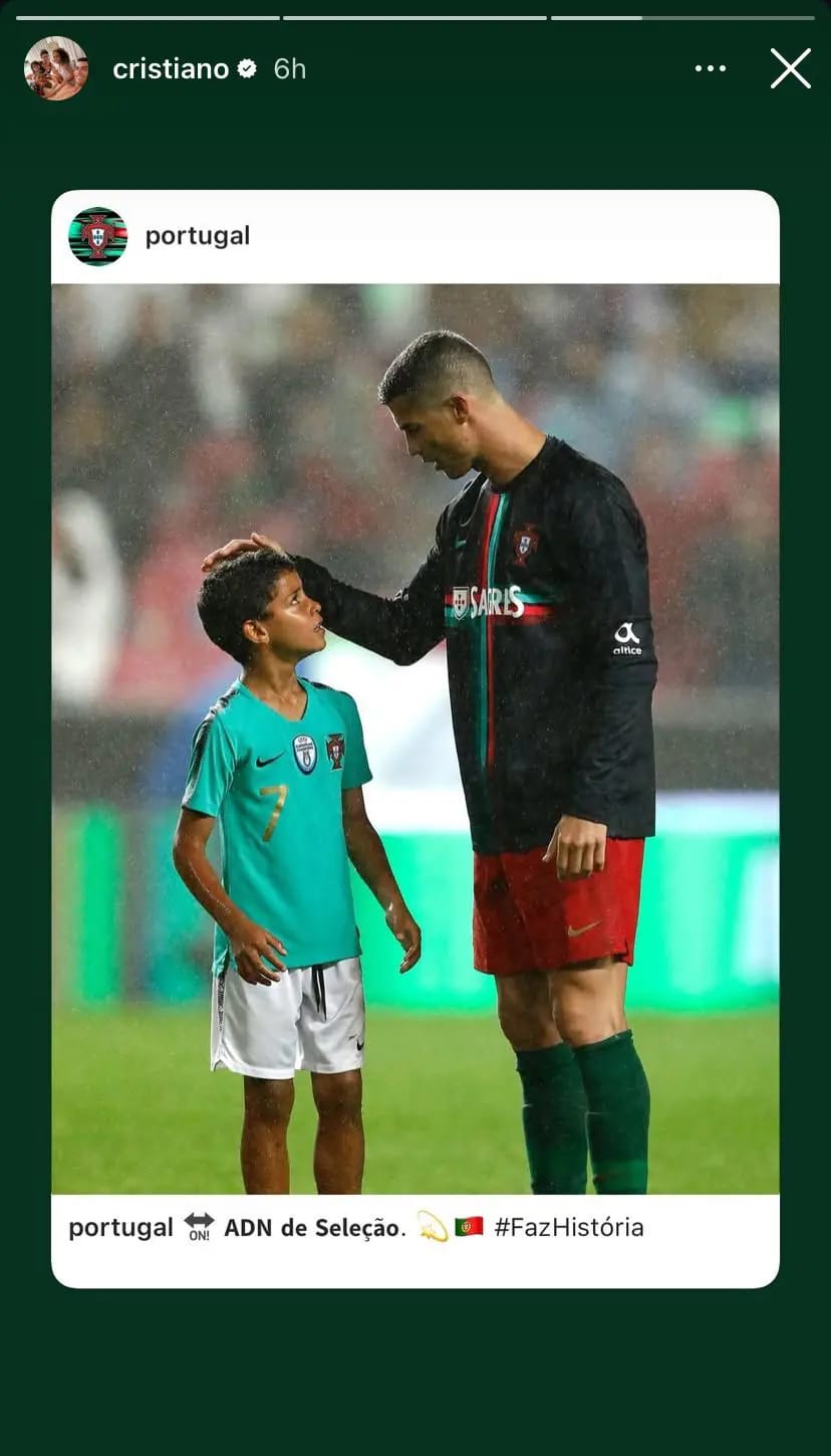 رونالدو يحتفي بانضمام نجله لمنتخب البرتغال تحت 15 عاما: فخور بك يا ابني