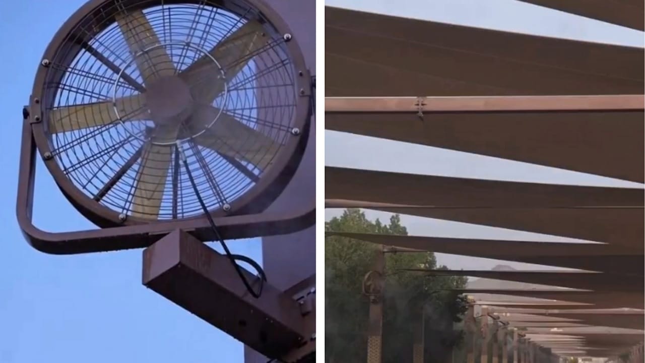 مظلات ذكية تخفض حرارة عرفة إلى 29 درجة لخدمة الحجاج .. فيديو