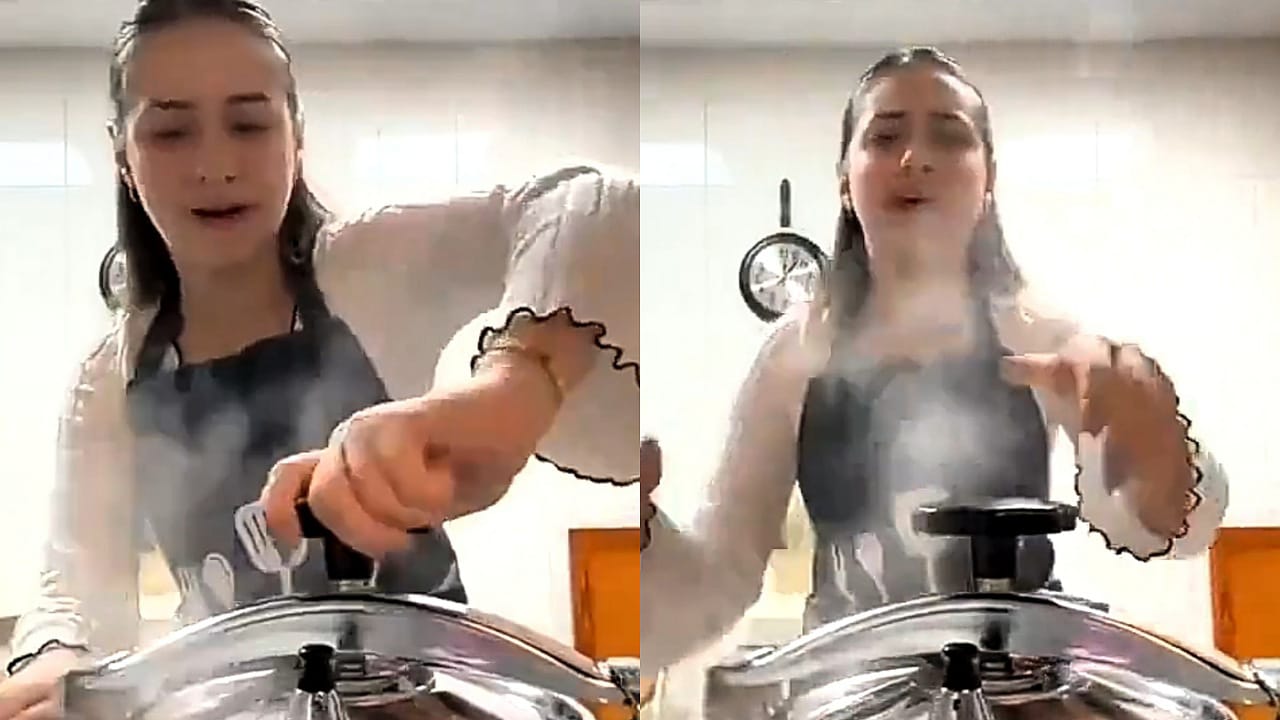 خطأ بسيط كاد يودي بحياة فتاة بسبب تعاملها المتهور مع قدر الضغط .. فيديو