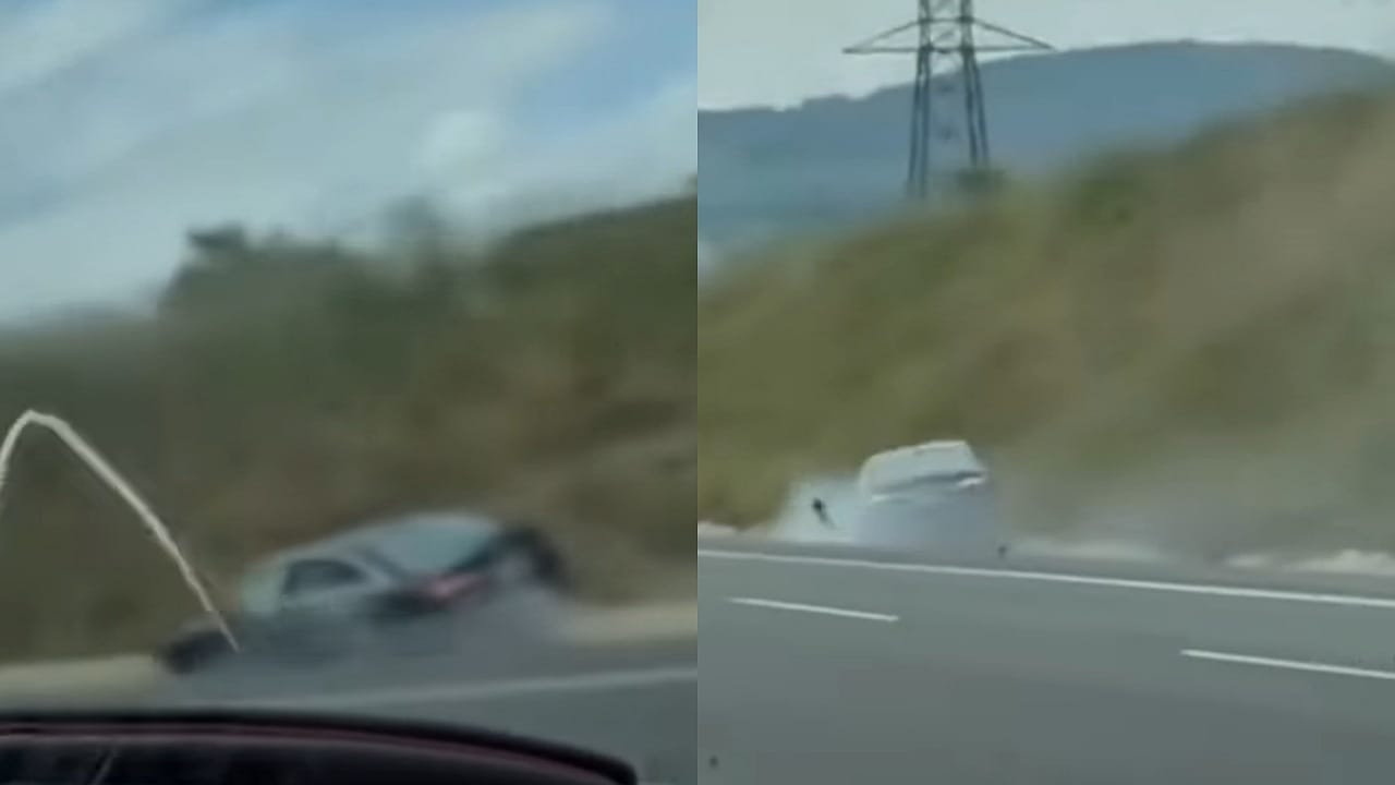 لحظات مرعبة لخروج سيارة عن السيطرة على طريق سريع .. فيديو