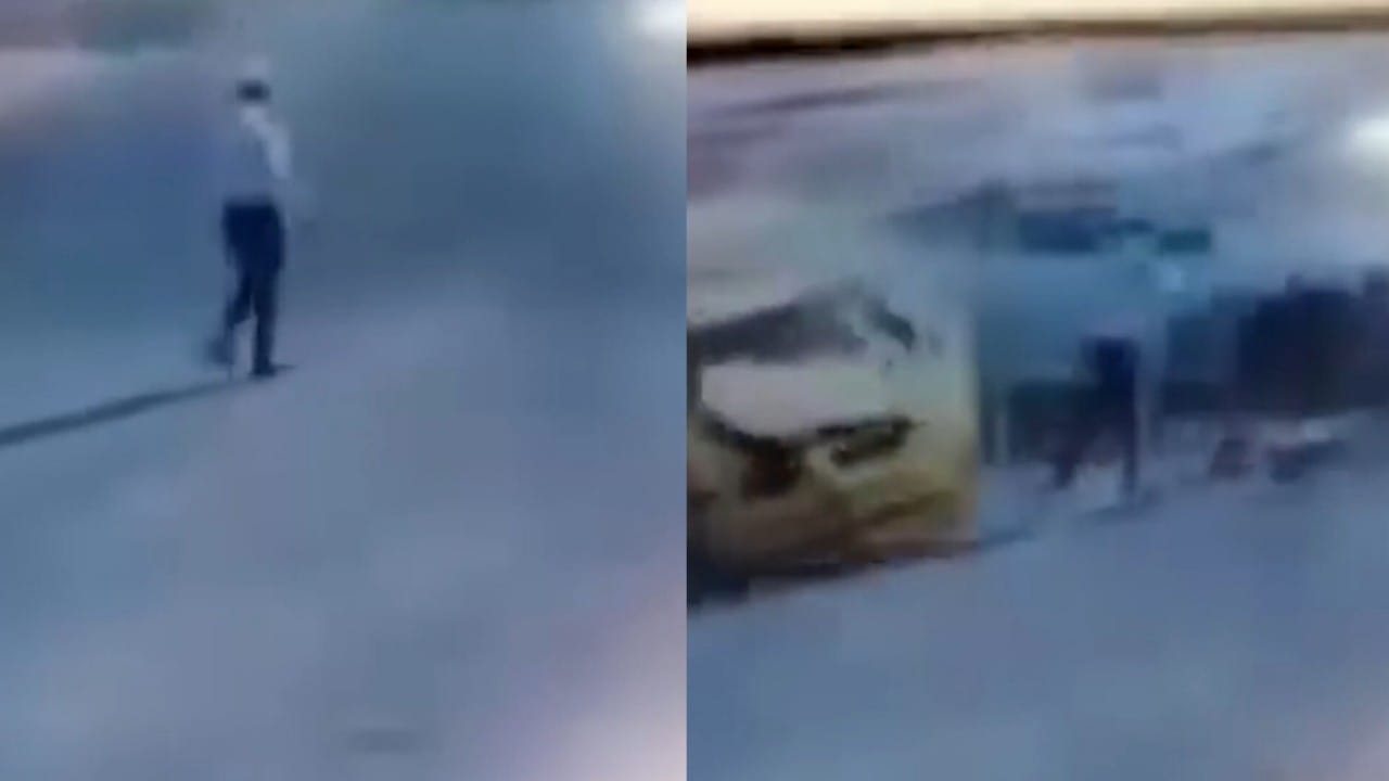 نجاة شرطي مرور من حادث مميت.. فيديو