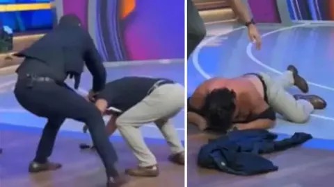 المصارع ألبرتو ديل ريو يعتدي على والد منافسه خلال برنامج تلفزيوني