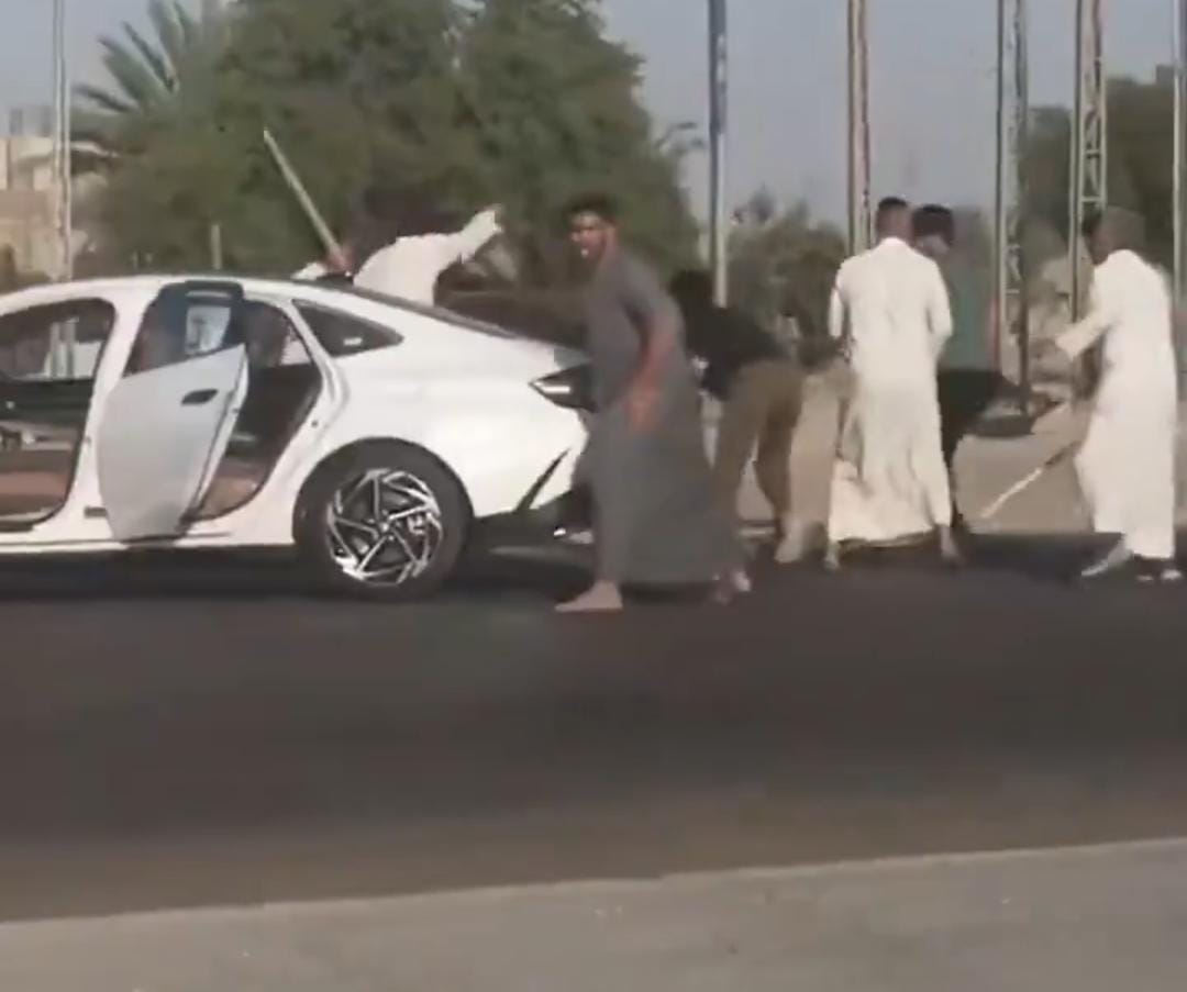 مشاجرة عنيفة بين مجموعة من الشباب في شوارع البصرة في وضح النهار .. فيديو