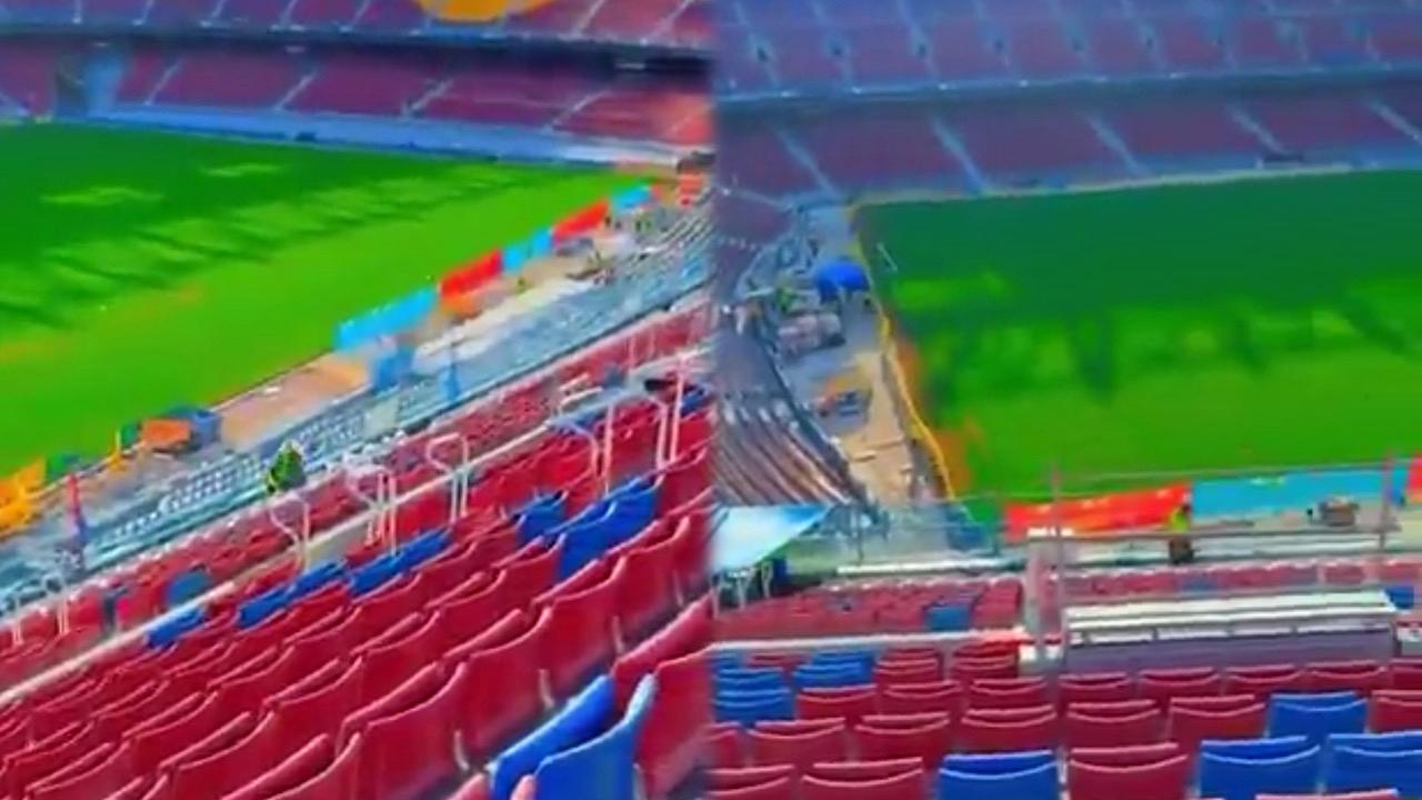 لقطات تُظهر آخر تطورات ملعب برشلونة &#8220;كامب نو&#8221;..فيديو