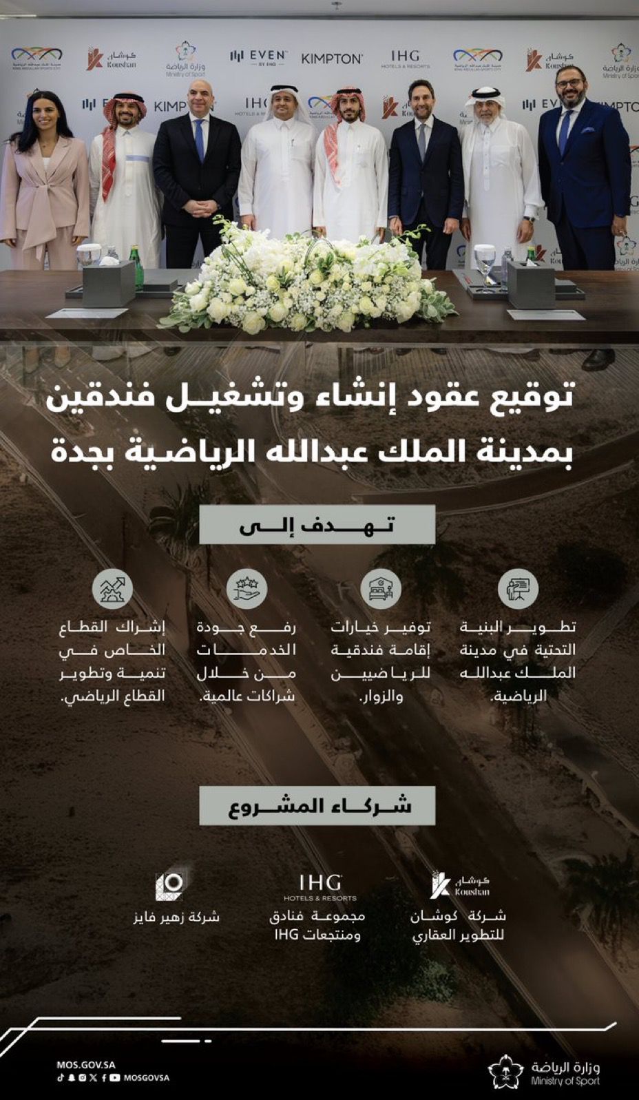 وزارة الرياضة توقع عقود إنشاء فندقين في مدينة الملك عبدالله الرياضية