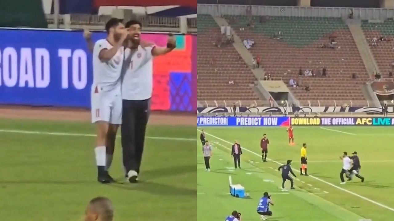 لحظة إيقاف شقيق يزن النعيمات بعد اقتحامه الملعب .. فيديو