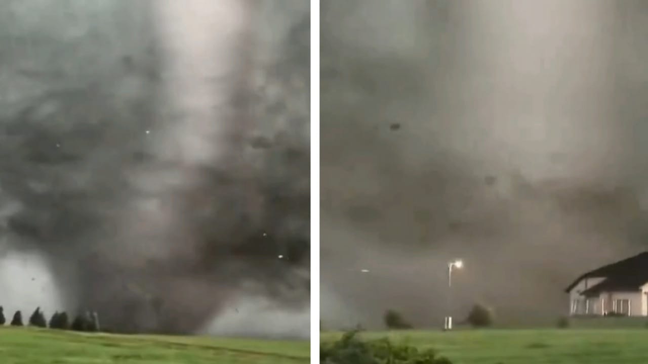 مشهد صادم لإعصار قمعي يمر قرب منزل في داكوتا الأمريكية .. فيديو