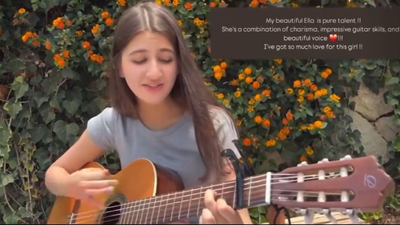 إيلا ابنة نانسي عجرم تخطف الأنظار بموهبتها الفنية ..فيديو