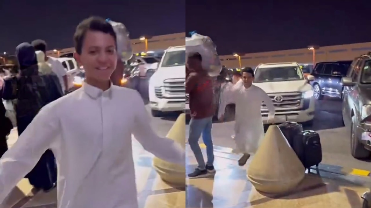 نهار نجل نجلاء عبدالعزيز: &#8220;تغطي بسرعة&#8221; عند استقباله لها .. فيديو
