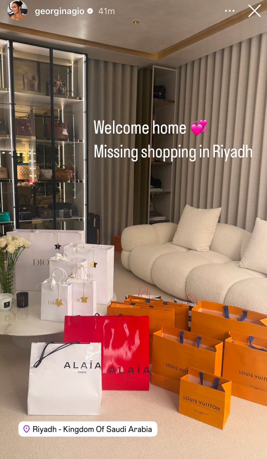 جورجينا تعبر عن سعادتها بالعودة إلى المملكة: اشتقت للتسوق في الرياض