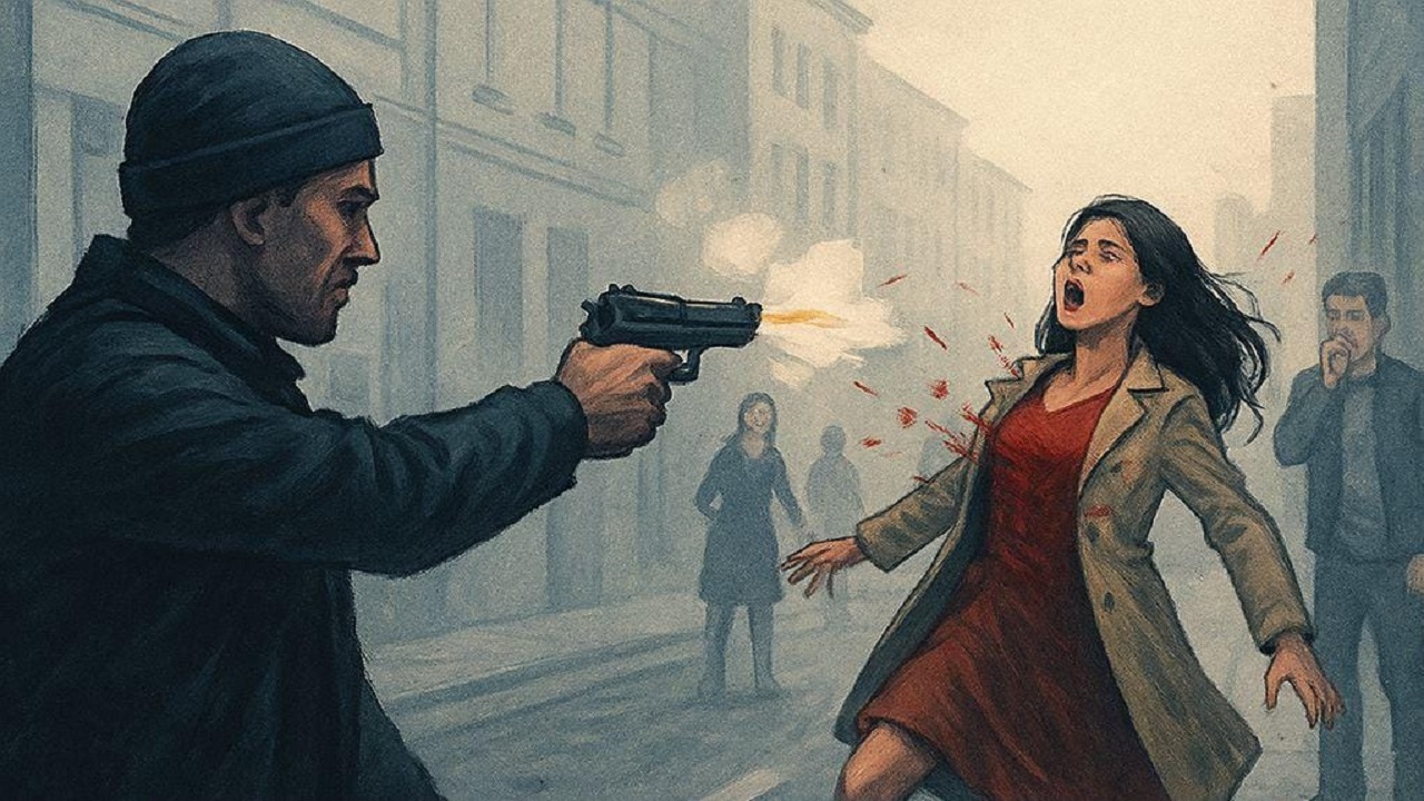 رجل يقتل زوجته وسط الشارع بـ12 رصاصة