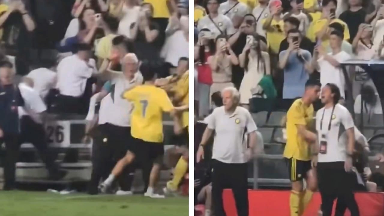 مشهد طريف لجيسوس يمنع مشجعًا من التصوير مع رونالدو .. فيديو