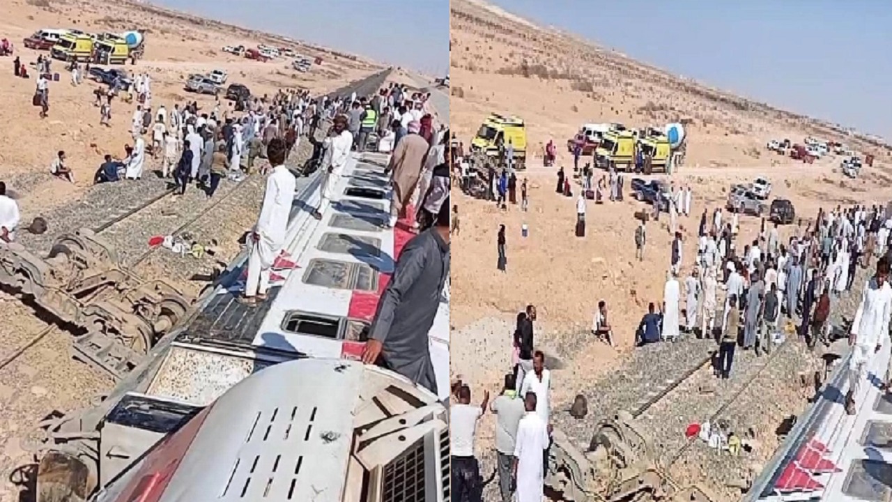 انقلاب مروع لقطار في مصر.. صور