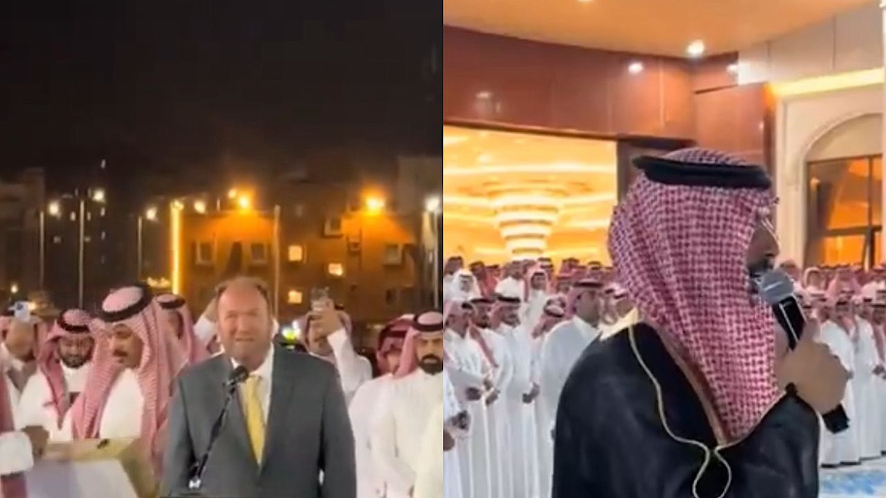 طبيب أرجنتيني يشارك زفاف زميله السعودي في أبها ويقدم له العانية .. فيديو