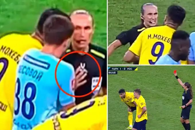 واقعة مثيرة في كأس روسيا: لاعب يتعمد لمس الحكمة والأخيرة تفاجئه .. صور