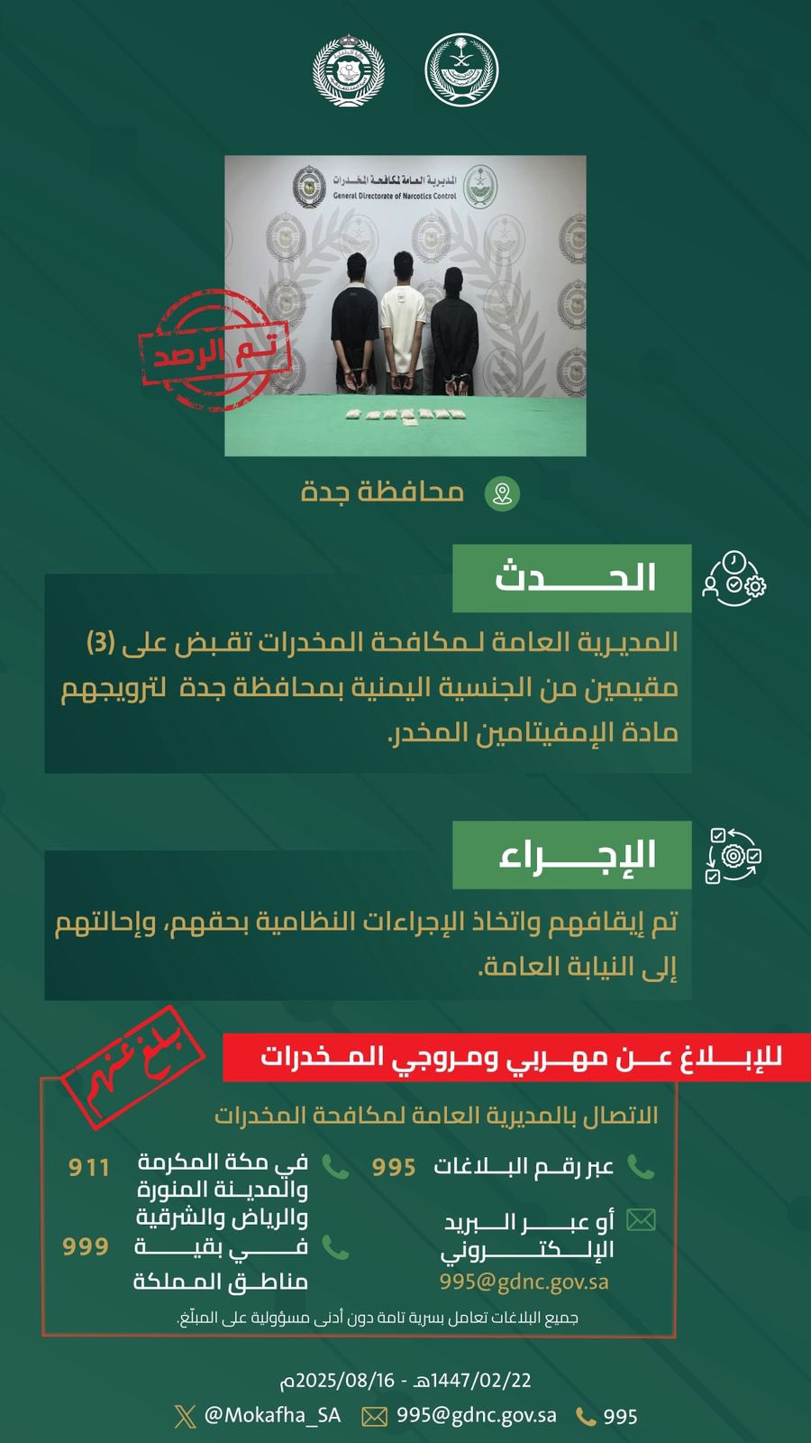 القبض على 6 أشخاص لتهريبهم مواد مخدرة