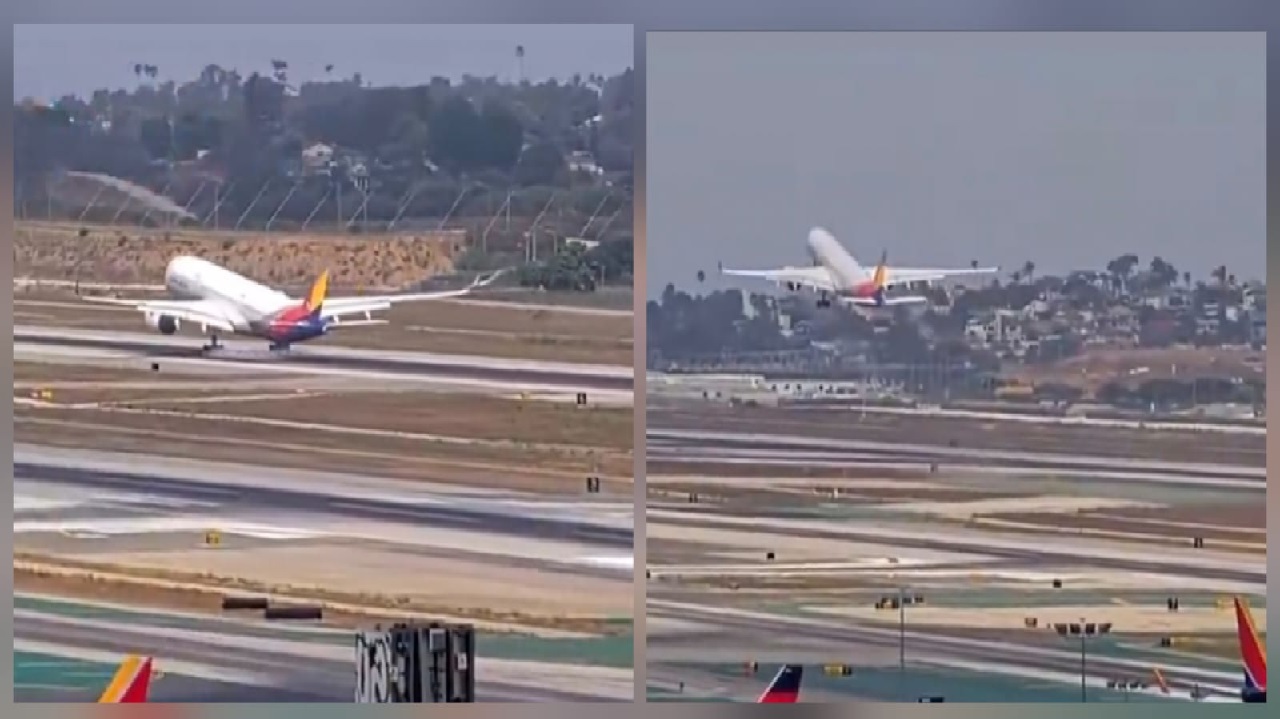 إلغاء هبوط طائرة آسيانا بسبب تأخر ملامسة المدرج.. فيديو