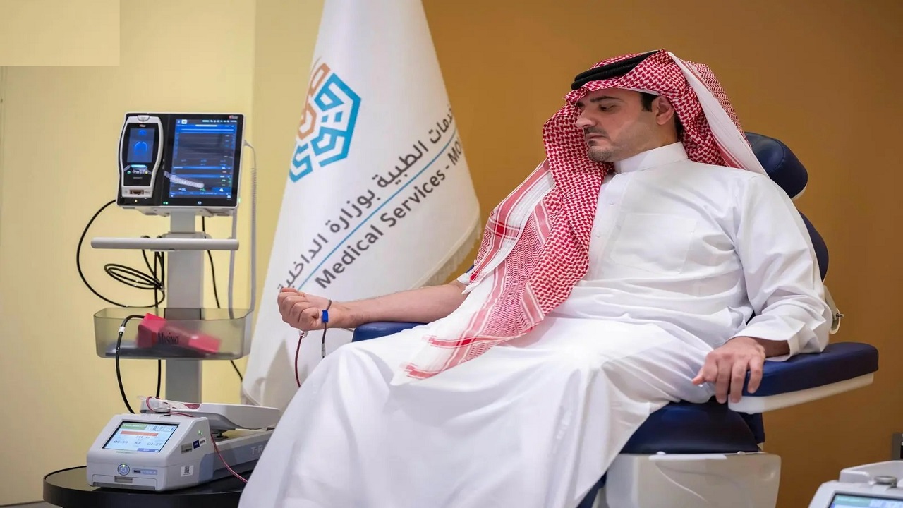 وزير الداخلية يرفع الشكر للقيادة بمناسبة إطلاق الحملة السنوية للتبرع بالدم