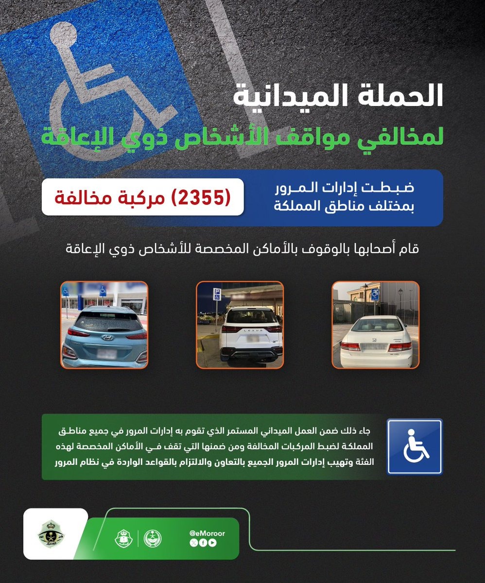 المرور يضبط 2355 مركبة مخالفة