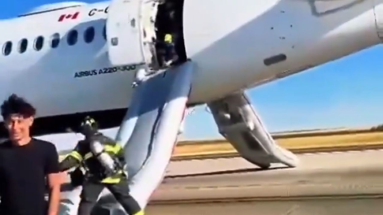 هبوط اضطراري لطائرة “طيران كندا” في مطار دنفر وإخلاء آمن لـ117 راكبًا ..فيديو