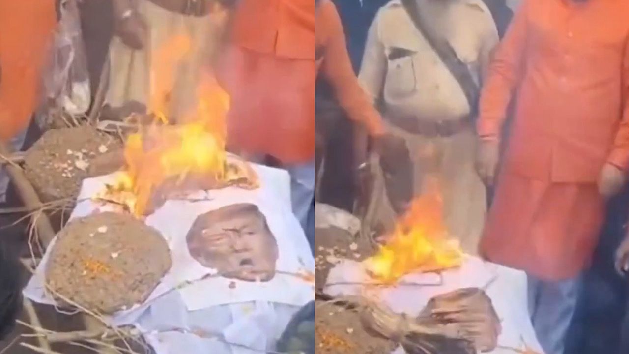 إحراق تمثال لترامب بعد تصريحاته ضد الهند والاحتجاجات تملأ الشوارع.. فيديو