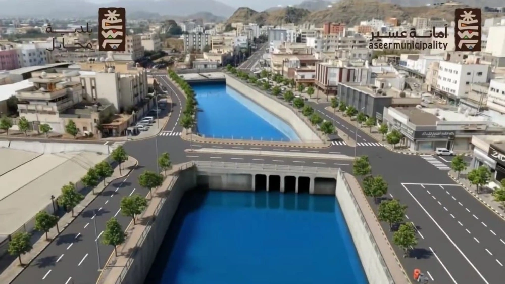 تصميم مشروع درء أخطار السيول في محايل عسير.. فيديو