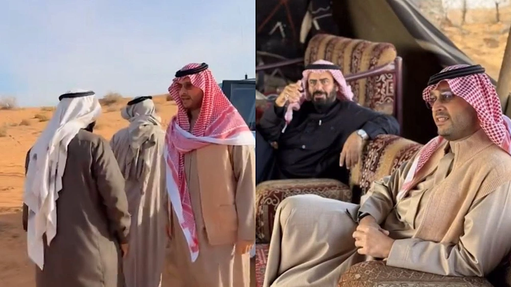 الأمير تركي بن محمد بن فهد يهدي مواطنًا فحل إبل في كشتة بالبر.. فيديو