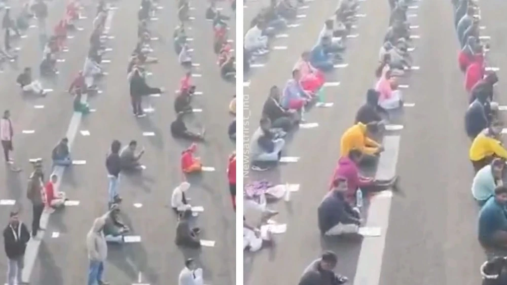 ازدحام غير مسبوق: الآلاف يشاركون في امتحان توظيف على مهبط الطائرات .. فيديو