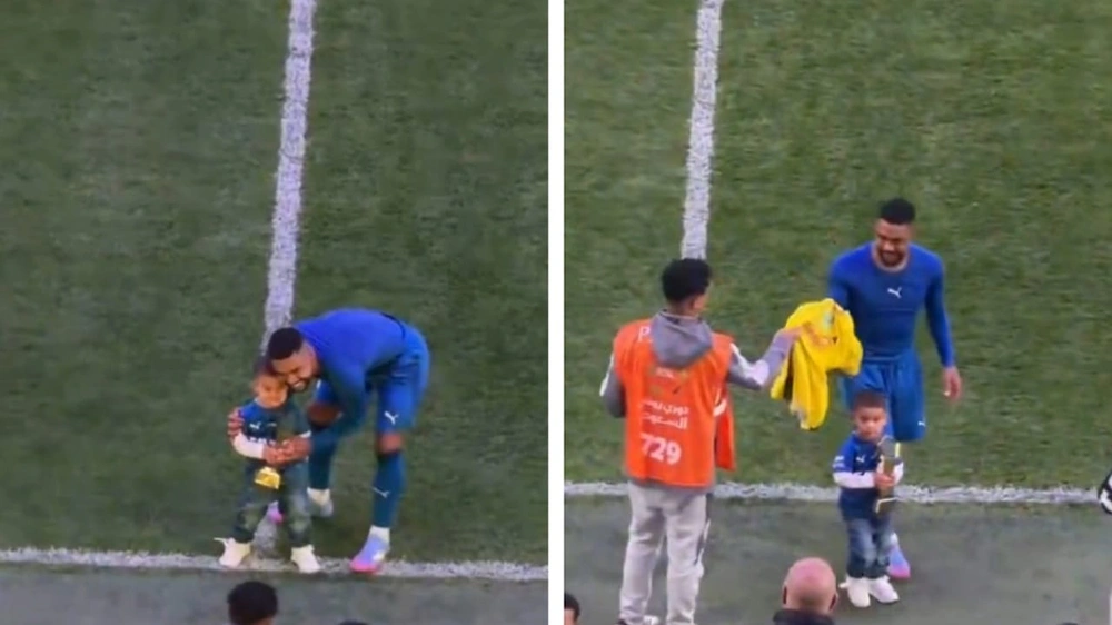 مالكوم يشارك ابنه جائزة رجل المباراة أمام الخليج .. فيديو