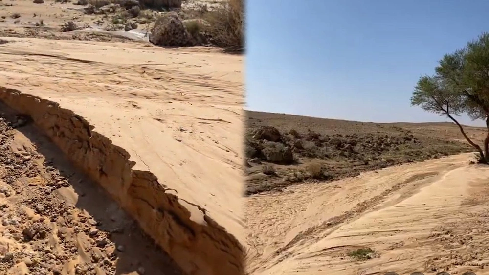 الزعاق يوضح طريقة معرفة اتجاه ومستوى السيل بالوادي ..فيديو