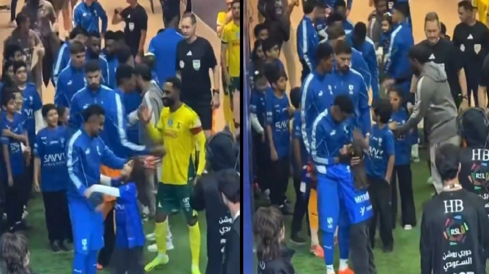 سالم الدوسري يتفاعل مع طفلة انبهرت برؤيته .. فيديو