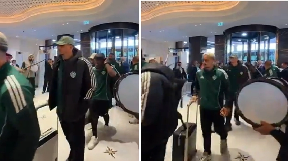 عراقيون يستقبلون بعثة الأهلي بالطبول .. فيديو