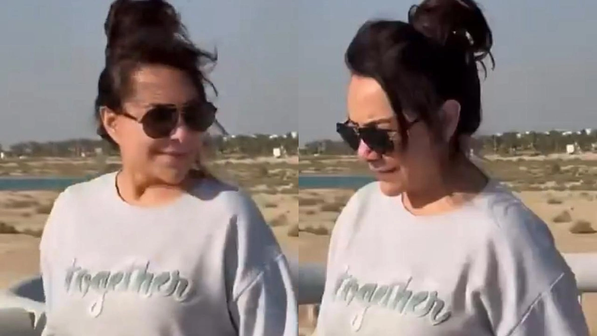 هدى حسين تستمتع بأجواء الخبر بسعادة بالغة : الأجواء تهبل .. فيديو