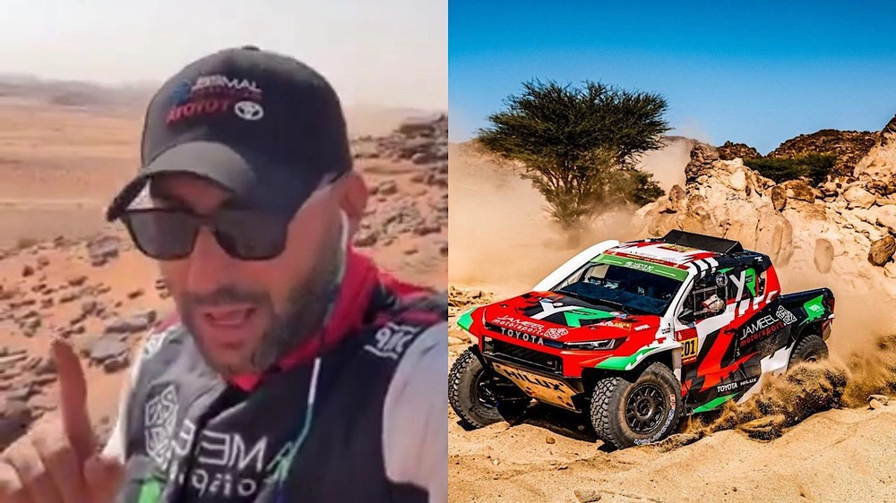 انسحاب يزيد الراجحي من رالي داكار 2026 بعد عطل تقني في السيارة .. فيديو