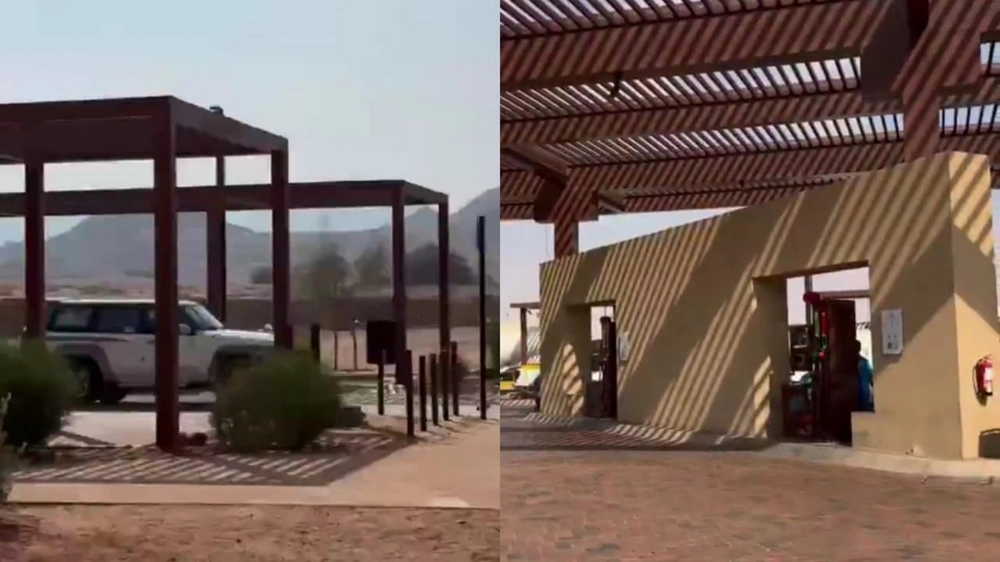 محطة وقود في العلا تخطف الأنظار بتصميم مستوحى من هويتها الطبيعية.. فيديو