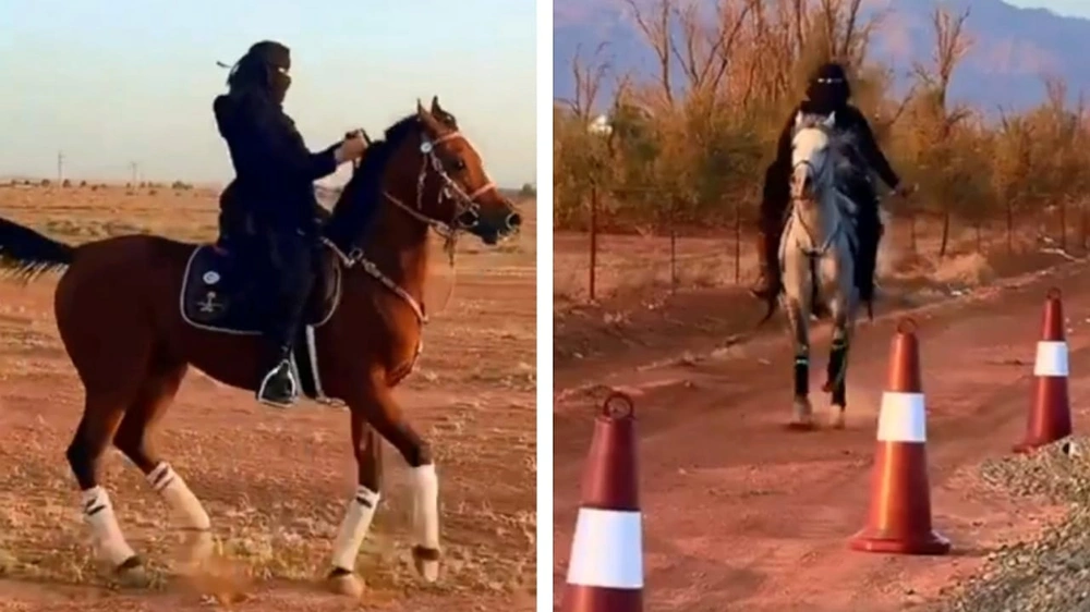 قصة ملهمة لفارسة سعودية حولت حبها للخيل إلى شغف لبناتها الـ 3  .. فيديو