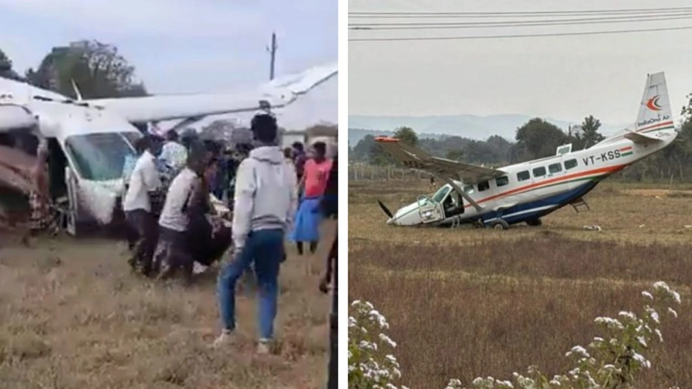 تحطم طائرة ركاب هندية وإصابات بين طاقمها .. فيديو وصور