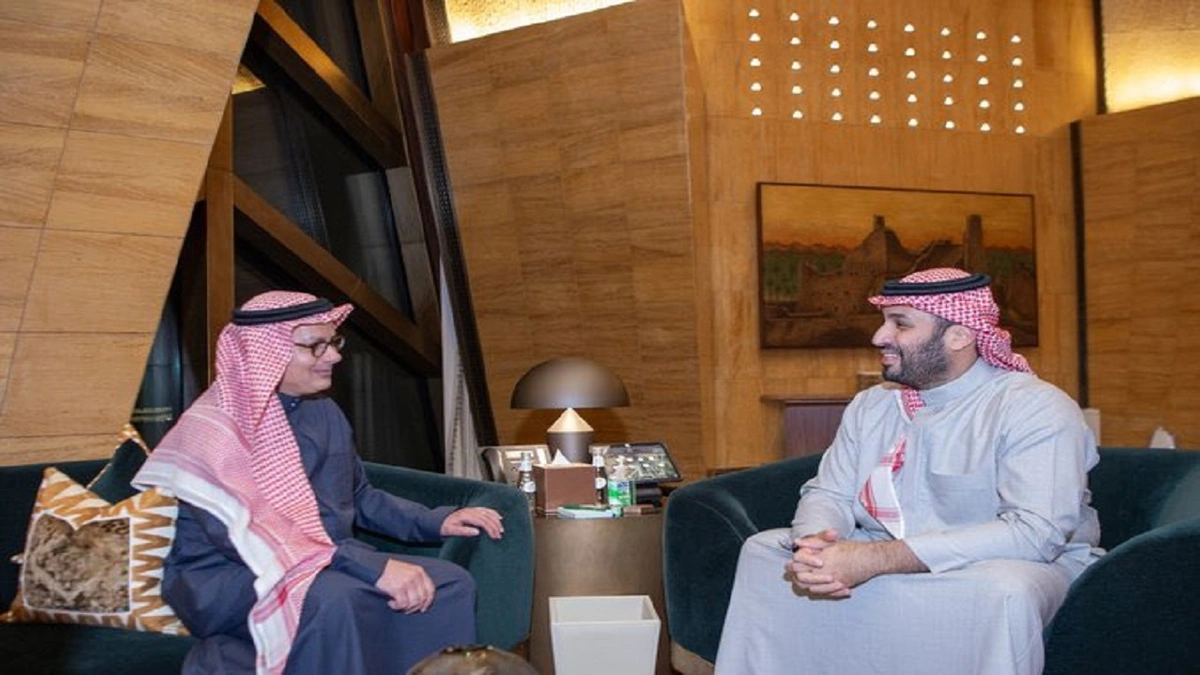 ولي العهد يستقبل البروفيسور عمر ياغي لفوزه بجائزة نوبل في الكيمياء